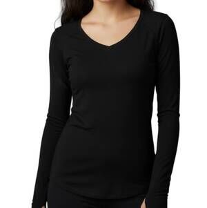 NEW CROWN JEWEL long sleeve raglan v neck top in black